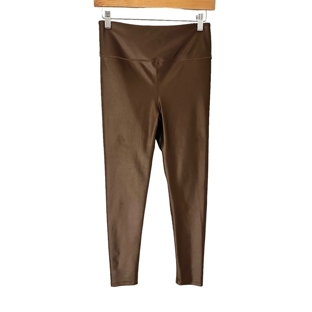 Noli Womens Liquid High Rise Leggings Sz Small Cafe Brown Activewear Yoga
